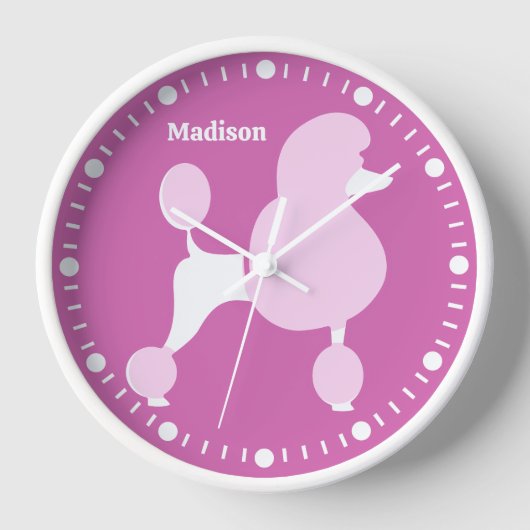 Aangepaste naam Roze Rodle Clock (Voorkant)