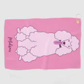 Aangepaste naam Roze Rodle Golfhanddoek (Horizontaal)
