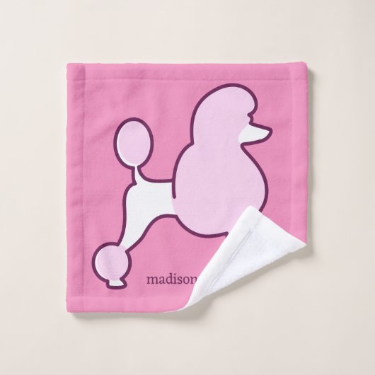 Aangepaste naam roze roezels bad handdoek (Wasdoekje)