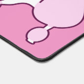 Aangepaste naam roze roezels bureaumat (Hoek)