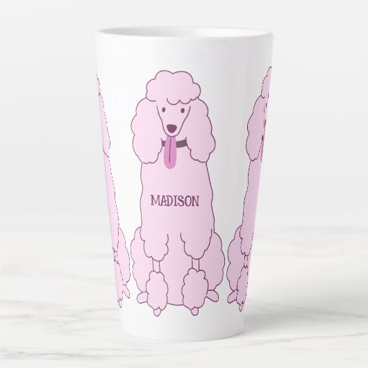 Aangepaste naam roze roezels latte mok (Voorkant)