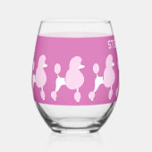 Aangepaste naam roze roezels wijnglas zonder voet (Voorkant)