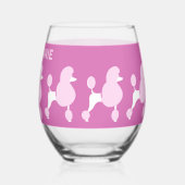 Aangepaste naam roze roezels wijnglas zonder voet (Achterkant)