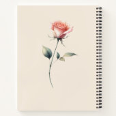 Aangepaste naam roze roos notitieboek (Achterkant)