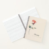 Aangepaste naam roze roos notitieboek (Binnen)