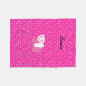 Aangepaste naam roze roze roze sterren fleece deken (Voorkant (Horizontaal))