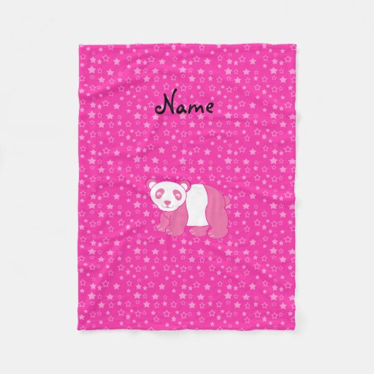 Aangepaste naam roze roze roze sterren fleece deken (Voorkant)