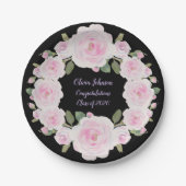 Aangepaste naam, Roze Rozen Papieren Bord Baby Sho (Voorkant)