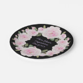 Aangepaste naam, Roze rozen papieren bord baby sho (Gekanteld)