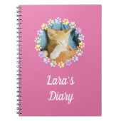 Aangepaste naam Roze Stomme Paws Diary Notitieboek (Voorkant)