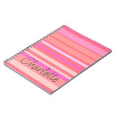 Aangepaste naam Roze strepen Notitieboek (Linkerzijde)