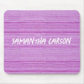 Aangepaste naam roze strepen textiel muismat (Voorkant)