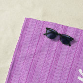 Aangepaste naam roze strepen textiel strandlaken (In situ)