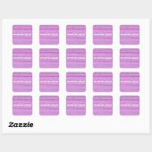 Aangepaste naam roze strepen textiel vierkante sticker (Vel)