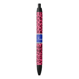 Aangepaste naam roze strook afdrukblauwe streep zwarte inkt pen