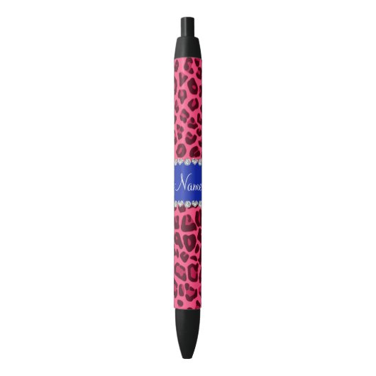 Aangepaste naam roze strook afdrukblauwe streep zwarte inkt pen (Voorkant Verticaal)