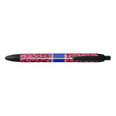Aangepaste naam roze strook afdrukblauwe streep zwarte inkt pen (Achterkant)