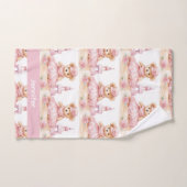 Aangepaste Naam Roze Teddy Bear Meisje Badhanddoek Bad Handdoek (Handdoek)