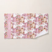 Aangepaste Naam Roze Teddy Bear Meisje Badhanddoek Bad Handdoek (Handdoek)