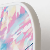 Aangepaste naam roze tie-kleurstofscript pickleball paddle (Links Detail)