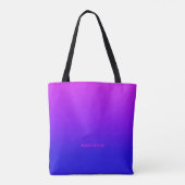 Aangepaste naam Roze tot Blauwe Verloopzakken Tote Bag (Achterkant)