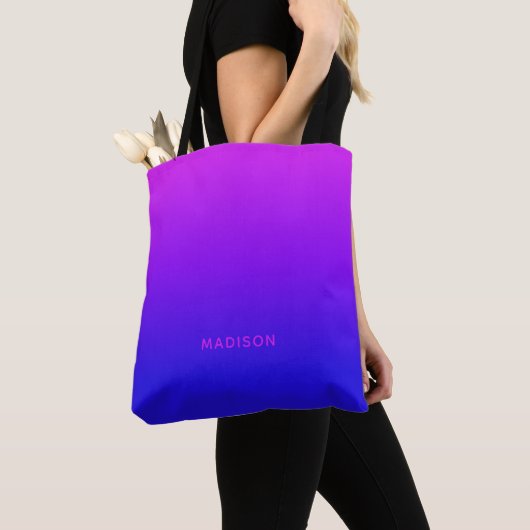 Aangepaste naam Roze tot Blauwe Verloopzakken Tote Bag (Dichtbij)