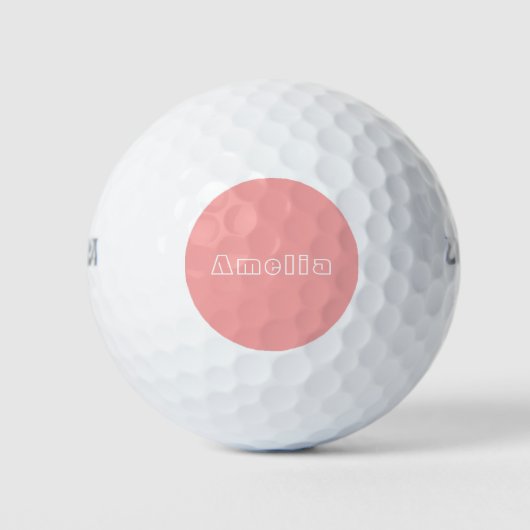 Aangepaste naam Roze Typografie Golfballen (Voorkant)