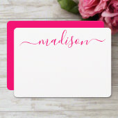 Aangepaste naam Roze Typografie Script Vrouwelijk Notitiekaartje