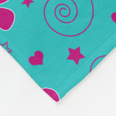 Aangepaste naam roze uil turquoise roze harten fleece deken (Hoek)