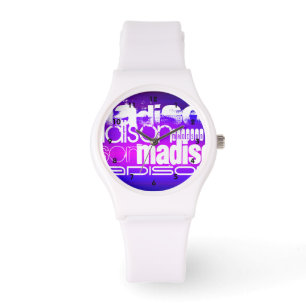 Aangepaste naam; Roze, Violet Blue, Magenta, paars Horloge