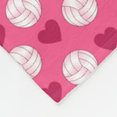 Aangepaste naam roze volleybalharten en boog fleece deken (Hoek)