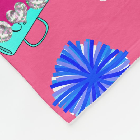 Aangepaste naam roze voorgevulde pompkamers fleece deken (Hoek)