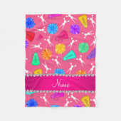 Aangepaste naam roze voorgevulde pompkamers fleece deken (Voorkant)