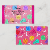 Aangepaste naam roze voorgevulde pompkamers visitekaartje (Voorkant / Achterkant)