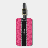 Aangepaste naam Roze vouw Bagagelabel (Voorkant verticaal)