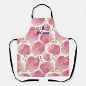 Aangepaste Naam Roze Waterverf Abstract Schort (Voorkant)