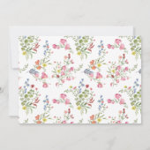 Aangepaste Naam Roze Waterverf Bloemen & Groen Notitiekaartje (Achterkant)