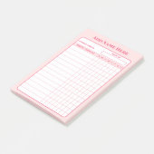Aangepaste naam Roze Wekelijkse Gewoonte Tracker P Post-it® Notes (Schuin)