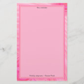 Aangepaste naam Roze witte Abstracte lijnrand Aang Briefpapier (Voorkant)