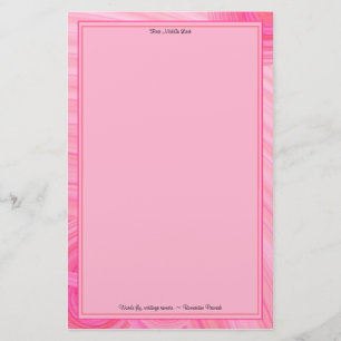 Aangepaste naam Roze witte Abstracte lijnrand Aang Briefpapier
