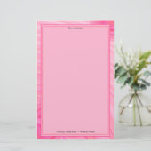 Aangepaste naam Roze witte Abstracte lijnrand Aang Briefpapier (Staand voorkant)