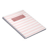 Aangepaste naam Roze Witte Stripe Patroon Notitieboek (Rechterzijde)