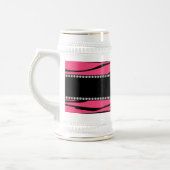 Aangepaste naam roze zebrastrepen bierpul (Links)