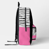 Aangepaste Naam Roze & Zwart Moderne Rugzak (Links)