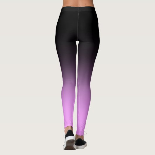 Aangepaste naam roze zwart ombre afbeelding leggings (Achterkant)