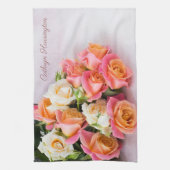 Aangepaste naam Rozen keukenhanddoek (Verticaal)