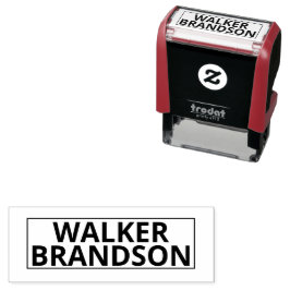 Aangepaste naam Rubberen stempel met rand (vet let