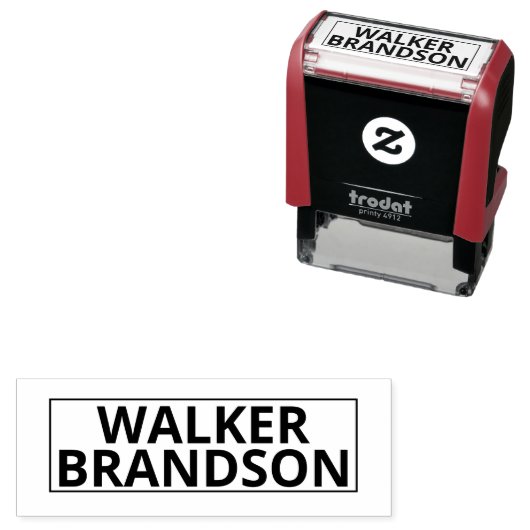 Aangepaste naam Rubberen stempel met rand (vet let (In situ)