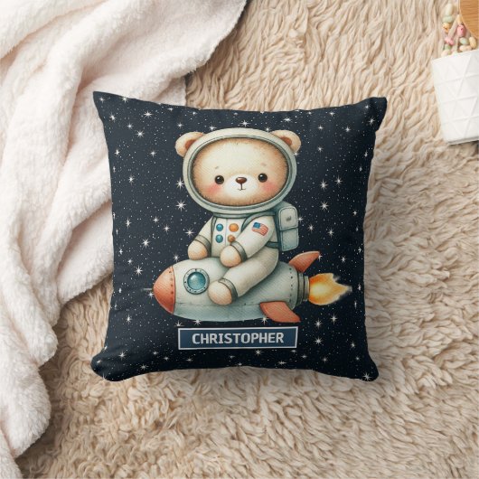 Aangepaste Naam Ruimte Teddy Bear Kussen voor Baby (Deken)