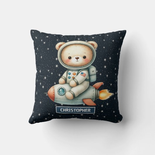 Aangepaste Naam Ruimte Teddy Bear Kussen voor Baby (Achterkant)